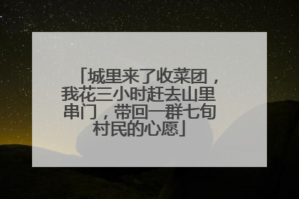 城里来了收菜团，我花三小时赶去山里串门，带回一群七旬村民的心愿