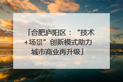 合肥庐阳区：“技术+场景”创新模式助力城市商业再升级