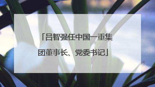 吕智强任中国一重集团董事长、党委书记