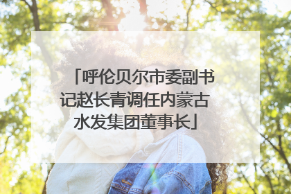 呼伦贝尔市委副书记赵长青调任内蒙古水发集团董事长