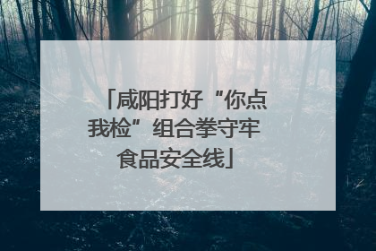 咸阳打好“你点我检”组合拳守牢食品安全线