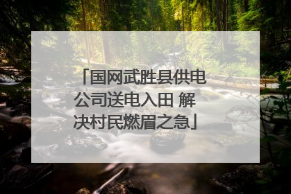 国网武胜县供电公司送电入田 解决村民燃眉之急