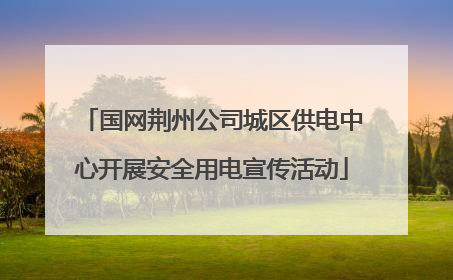 国网荆州公司城区供电中心开展安全用电宣传活动