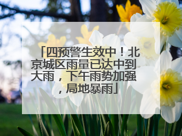 四预警生效中！北京城区雨量已达中到大雨，下午雨势加强，局地暴雨