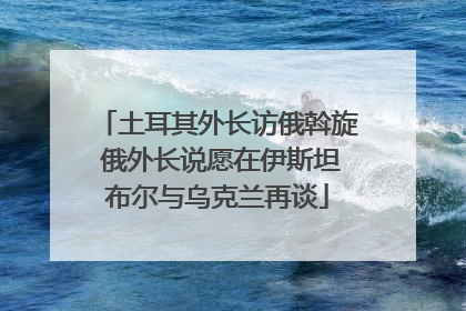 土耳其外长访俄斡旋 俄外长说愿在伊斯坦布尔与乌克兰再谈