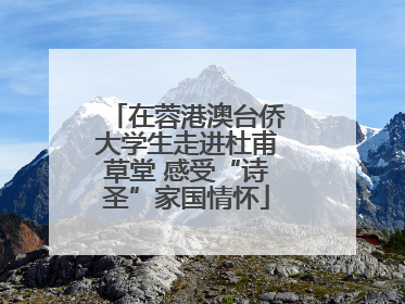 在蓉港澳台侨大学生走进杜甫草堂 感受“诗圣”家国情怀