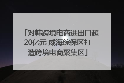 对韩跨境电商进出口超20亿元 威海综保区打造跨境电商聚集区