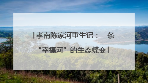 孝南陈家河重生记：一条“幸福河”的生态蝶变