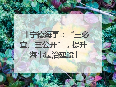 宁德海事：“三必查、三公开”，提升海事法治建设