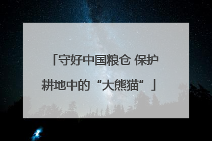 守好中国粮仓 保护耕地中的“大熊猫”