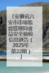 安徽省六安市市场监督管理局食品安全抽检信息通告（2025年第22期）