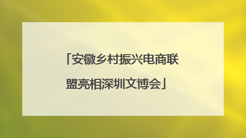 安徽乡村振兴电商联盟亮相深圳文博会