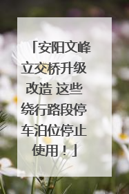 安阳文峰立交桥升级改造 这些绕行路段停车泊位停止使用！
