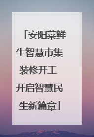 安阳菜鲜生智慧市集装修开工 开启智慧民生新篇章