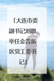 大连市委副书记刘恩举任金普新区党工委书记