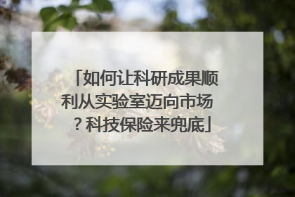 如何让科研成果顺利从实验室迈向市场？科技保险来兜底