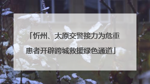 忻州、太原交警接力为危重患者开辟跨城救援绿色通道