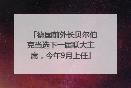德国前外长贝尔伯克当选下一届联大主席，今年9月上任