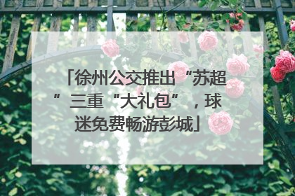 徐州公交推出“苏超”三重“大礼包”，球迷免费畅游彭城