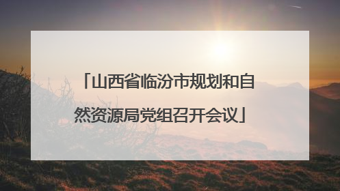 山西省临汾市规划和自然资源局党组召开会议