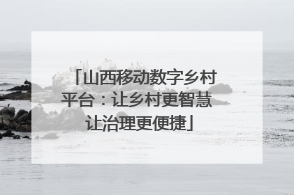 山西移动数字乡村平台：让乡村更智慧 让治理更便捷