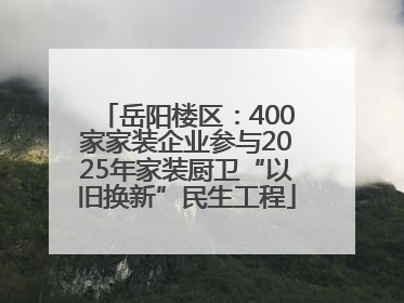 岳阳楼区：400家家装企业参与2025年家装厨卫“以旧换新”民生工程