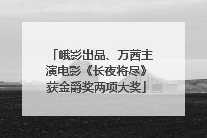 峨影出品、万茜主演电影《长夜将尽》获金爵奖两项大奖