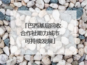 巴西基层回收合作社助力城市可持续发展