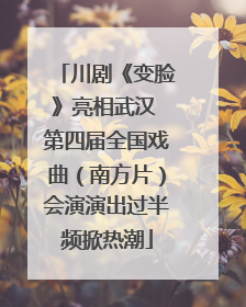 川剧《变脸》亮相武汉 第四届全国戏曲（南方片）会演演出过半频掀热潮