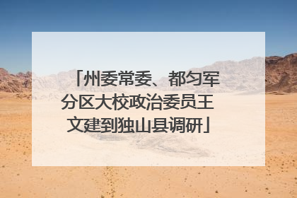 州委常委、都匀军分区大校政治委员王文建到独山县调研