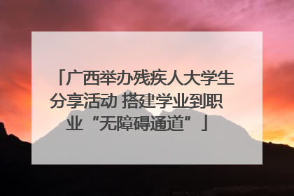 广西举办残疾人大学生分享活动 搭建学业到职业“无障碍通道”