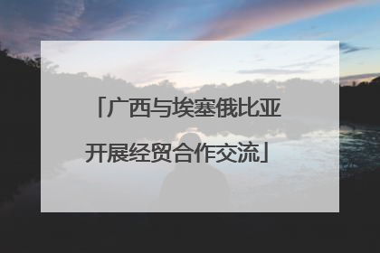 广西与埃塞俄比亚开展经贸合作交流