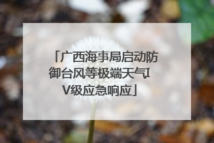广西海事局启动防御台风等极端天气IV级应急响应