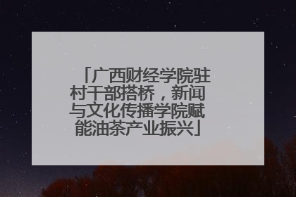 广西财经学院驻村干部搭桥，新闻与文化传播学院赋能油茶产业振兴