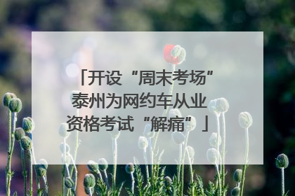 开设“周末考场” 泰州为网约车从业资格考试“解痛”
