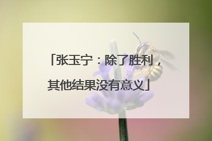 张玉宁：除了胜利，其他结果没有意义