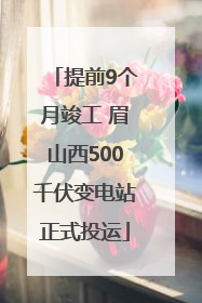 提前9个月竣工 眉山西500千伏变电站正式投运