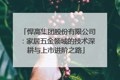 悍高集团股份有限公司：家居五金领域的技术深耕与上市进阶之路