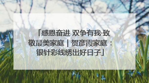 感恩奋进 双争有我·致敬最美家庭｜贺彦霞家庭：银针彩线绣出好日子