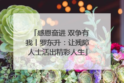 感恩奋进 双争有我丨罗东升：让残障人士活出精彩人生