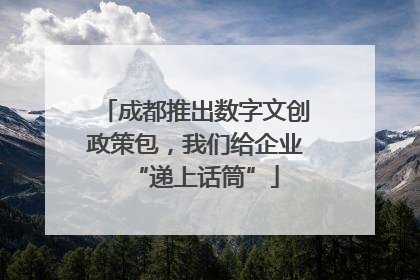 成都推出数字文创政策包，我们给企业“递上话筒”
