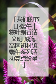 我们的节日·端午｜粽叶飘香话文明 威海高区初村镇端午系列活动亮点纷呈
