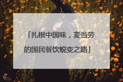 扎根中国味，麦当劳的国民餐饮蜕变之路