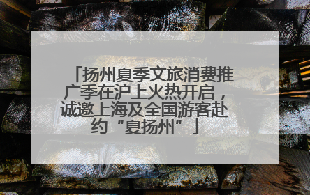 扬州夏季文旅消费推广季在沪上火热开启，诚邀上海及全国游客赴约“夏扬州”