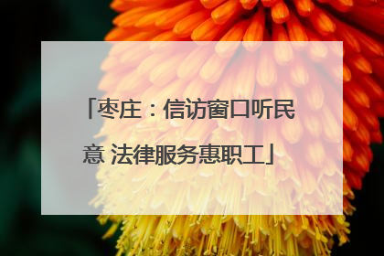 枣庄：信访窗口听民意 法律服务惠职工