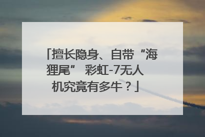 擅长隐身、自带“海狸尾” 彩虹-7无人机究竟有多牛？