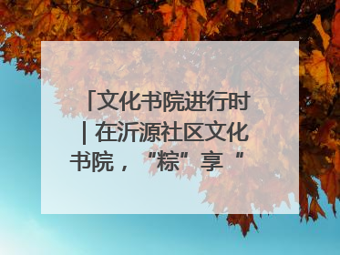 文化书院进行时｜在沂源社区文化书院，“粽”享“端午”美好时光