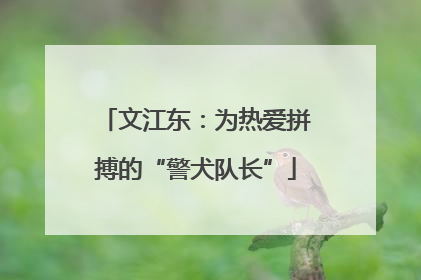 文江东：为热爱拼搏的“警犬队长”