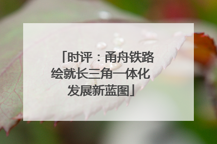 时评：甬舟铁路绘就长三角一体化发展新蓝图