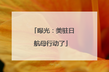 曝光：美驻日航母行动了